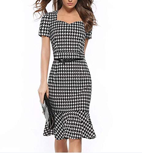 T-shirt el Verano Cola de Pez Vestido,Ruffle Pata de Gallo Los Vestidos Vestido de Noche Slim Fit ZNZ/Como Muestra la Imagen/XL