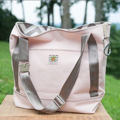 On the Move Tote Diaper Bag Color: Pink / Green