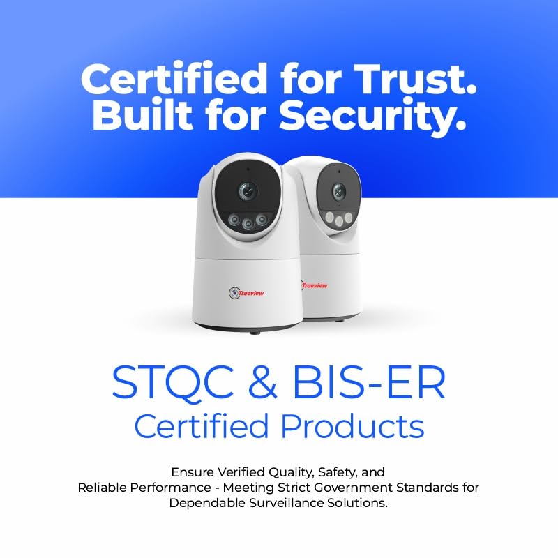 Image of Trueview 3MP Smart Wi-Fi Robot Home Security Camera (Pack of 2) - 360 Pan-Tilt, All-Time Color Night Vision, Smart AI Motion Tracking, 2-Way Audio, BIS-ER (STQC Certified) T18296S