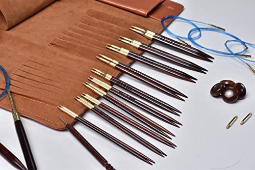 Heytrend Indian Crafts RWI-0986 5 Inch Rosewood Interchangeable Knitting Needles Set thumb #3