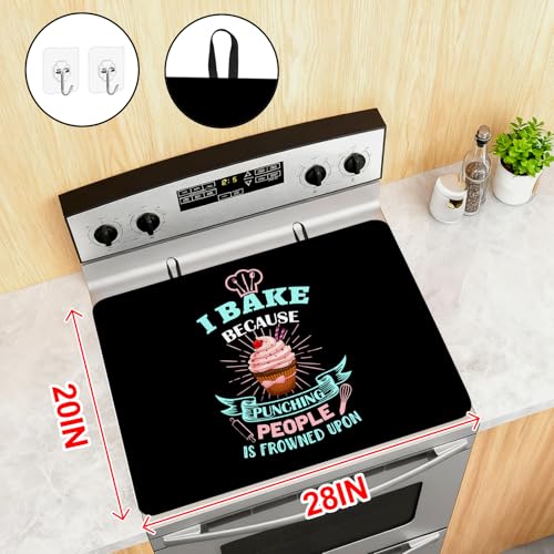 Image of Stove Top Cover for Electric Stove 28 inchx 20 inch, Baking Lover Heat Resistant Glass Top Stove Cover Protector, Glass Cooktop Covers, Kitchen Non-Slip Drying Mat Flat Electric Stove Top Covers