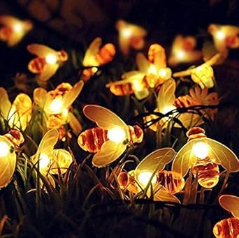 ubersweet Imported 30 LED Solar String Honey Bee Shape Warm Light Garden Decoration Waterproof Z7B2_88313