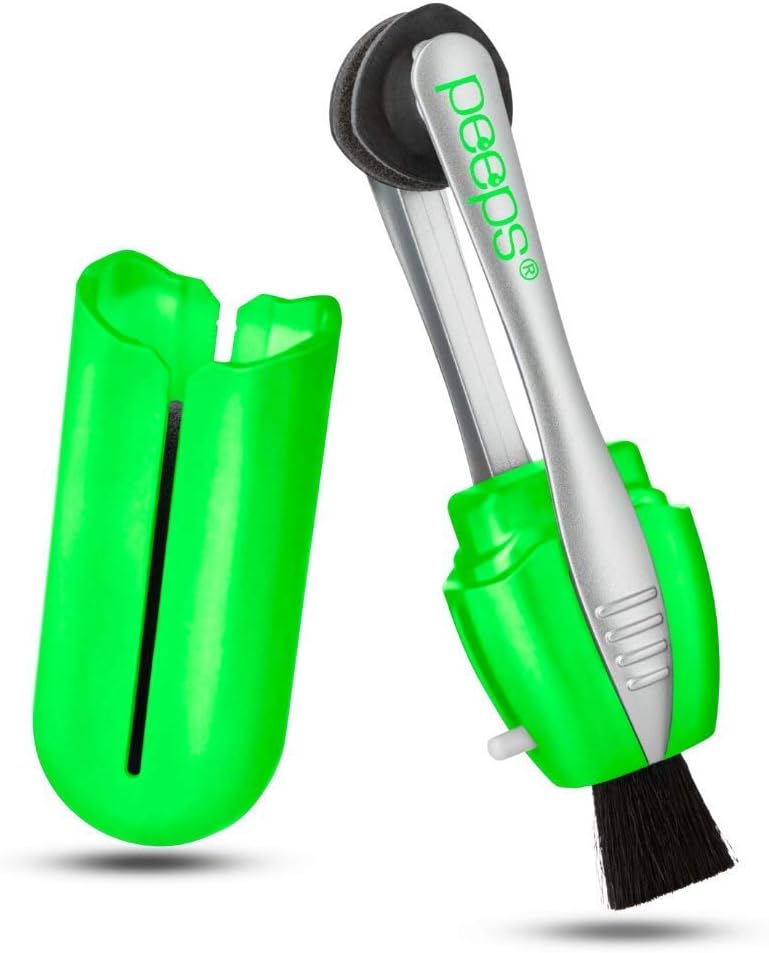 Peeps Glasses Cleaner - for Eyeglasses, Reading Glasses, and More - Lens Cleaner with Carbon Microfiber Tech-Injected Green-3 Count (Pack of 1)