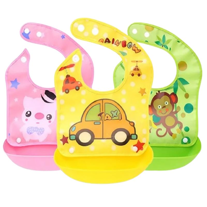 Khillayox Silicone Baby Bibs – Detachable Waterproof Apron Bib for Babies & Toddlers | Washable, Reusable, Non-Messy Feeding Bib with Adjustable Neckline & Buttons-image-48