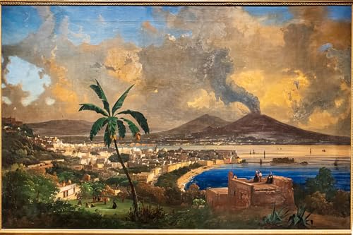 Mural Veduta di Napoli di Ippolito Caffi lienzo 60x90cm para solucionar paredes vacías