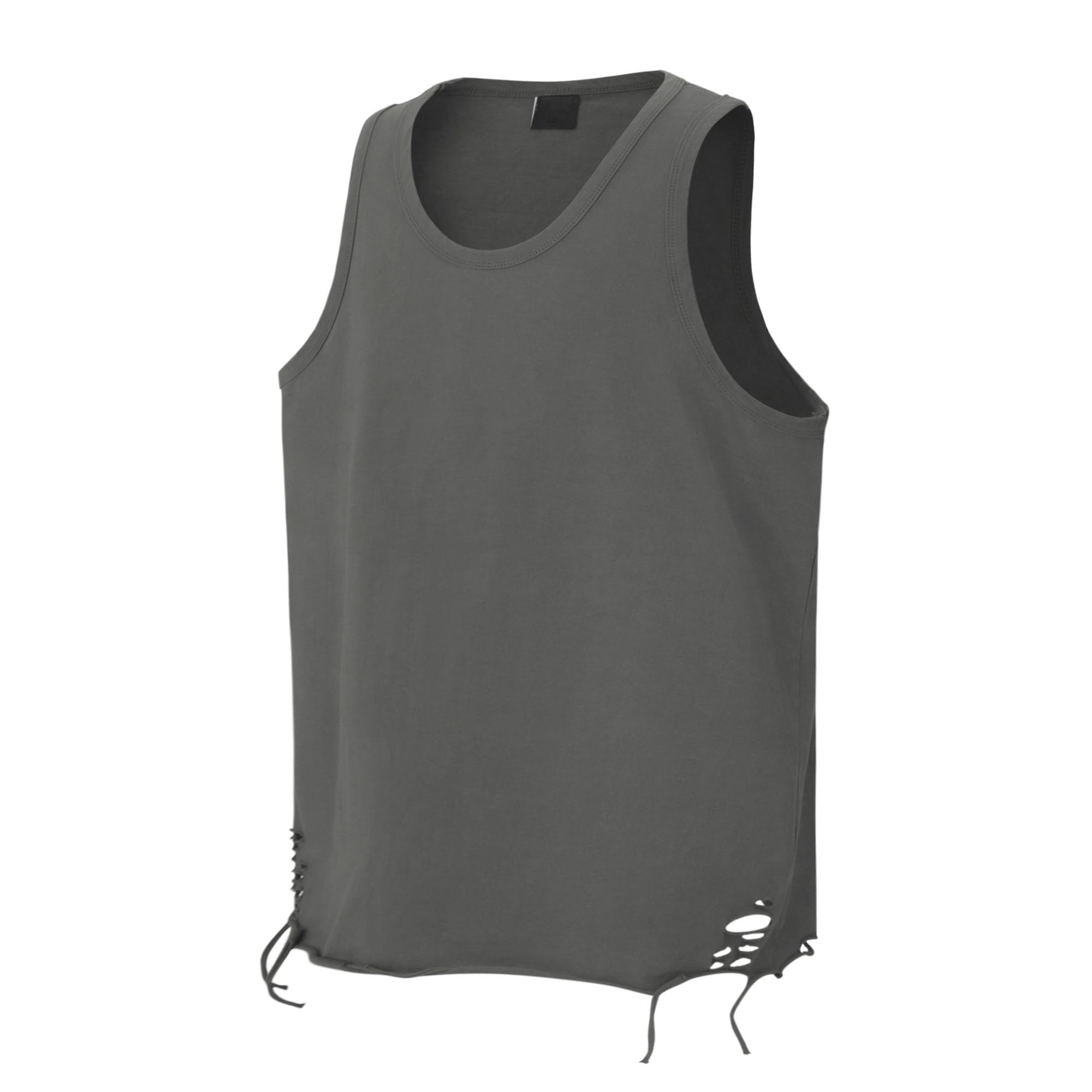 Męskie podarte otwory topy bez rękawów męska lekka podarta koszula bez rękawów streetwear tank top dla mężczyzn