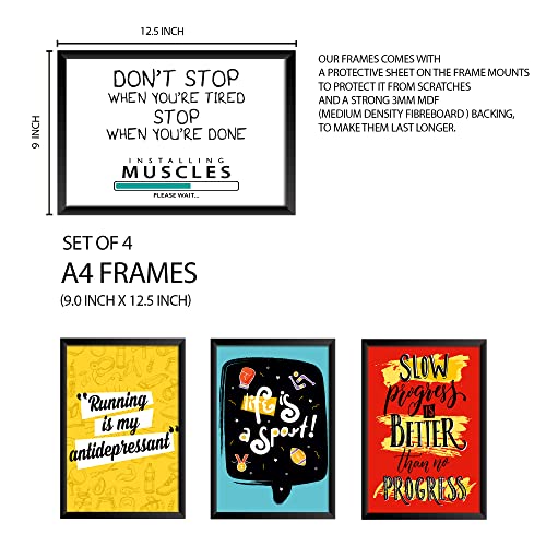 Image of PAPER PLANE DESIGN Motivational Quotes Framed Wall Paintings - Inspiring Quotes Frames For Office And Home Decor set of 8 (9 x 12.5 Inches ; 18 x 12.5 Inches). (A)