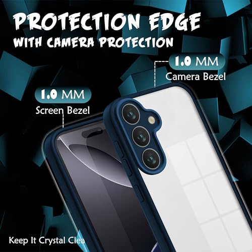 Image of V-TAN Back Cover for Samsung Galaxy S25 5G Compatible Case, Transparent Clear, TPU, Camera Protective Shockproof Cover (Blue)