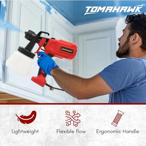 Image of TOMAHAWK EPS-3000 High-Power 400W Electric Paint Sprayer | 3 Nozzles (1.8 /2.0 /2.5mm), 800ml Tank, 32000 RPM Motor | HVLP Home Painting Machine for Walls, Furniture & DIY Projects