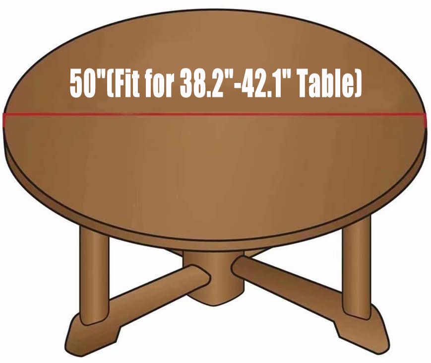 Fitted Round Waterproof Tablecloth Elastic Edge Table Cover Home Decorative Birds Tablecloth for Indoor Outdoor Picnic, Patio, Party Fit for 38.2