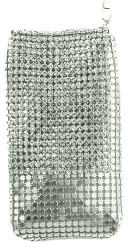 Vintage Luxuriant Soft Metallic Silver Mesh Purse