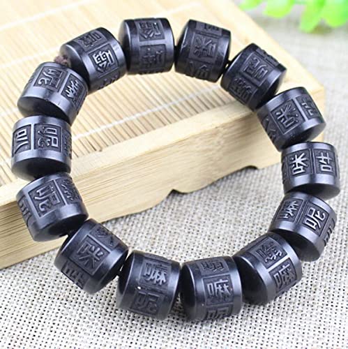 Image of Tibetan Buddhist Mala Buddha Bracelet Natural Wood Bead Bracelet Om Meditation Yoga Prayer Bracelets