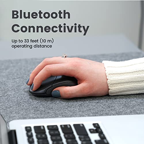 Image of Perixx PERIMICE-802 Wireless Bluetooth Mouse - Portable Design - Compatible with Windows, iOS, and Android PC, Laptop, Tablet, and Smartphone - Graphite Gray (12177)
