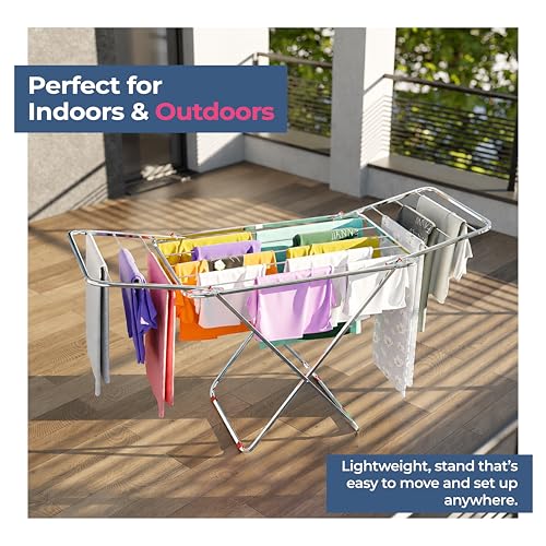 Image of Lifelong Stainless Steel Butterfly Cloth Dryer Stand | Foldable, Portable & Rust-Resistant Clothes Drying Rack | Indoor & Outdoor Laundry Stand with Multiple Rods for Quick Drying |Space-Saving Design