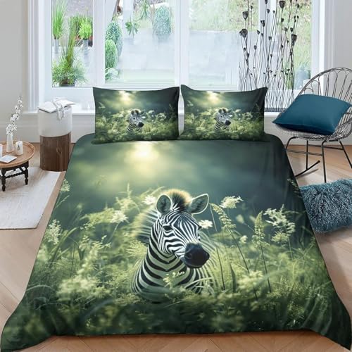 Funda Nordica Cama 180 Cebras Funda Nórdica Edredon Animales Fundas Nórdicas 260x240 Microfibra Suave Ropa de Cama con Cremallera y 2 Fundas de Almohada 50x75 P.1119