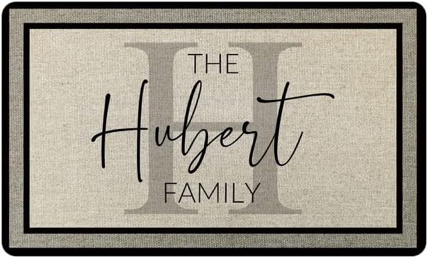 Tapetes para puerta  Nombre de la familia con monograma  Tapete de bienvenida duradero personalizado  Tapete de piso de perfil bajo personalizado