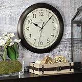 FirsTime & Co. Slim Wall Clock, 11', Oil Rubbed Bronze