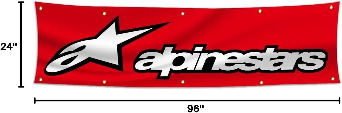 Alpinestar Banner Flag 2x8ft Car Motor Garage shop Flags for Garage Shop Wall Decor