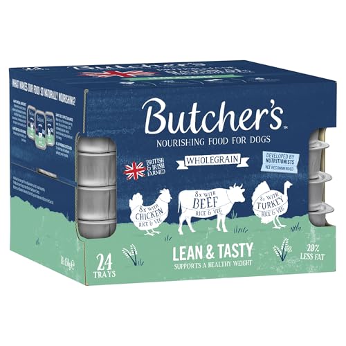 Butcher's Complete Wet Tray Adult Dog Food Lean & Tasty Low Fat Pack 24x150g - Chicken, Beef & Turkey