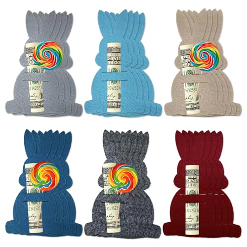 24 PCS Conjunto Regalos Dinero Pascua Pascu Embalaje Regalo De Dinero para PascuaFormas Divertidas Conejo 6 Colores Adecuado Como Decoración Y Regalos Creativos Adecuado Para Festival Bodas Y Fiestas