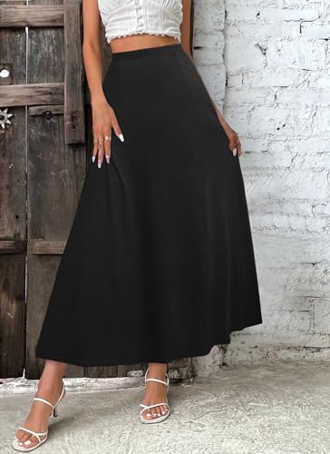 Herou Women Maxi Skirts Casual High Waist A-Line Skirts Summer Flowy Long Skirts for Women3