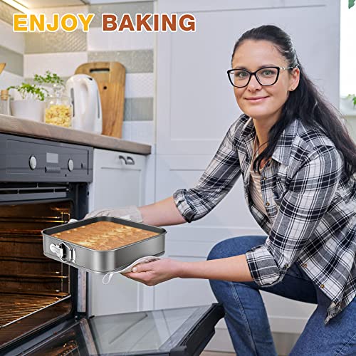 Zubebe Springform Cake Pan Square Non Stick Baking Pan 9.5 Inch thumb #5