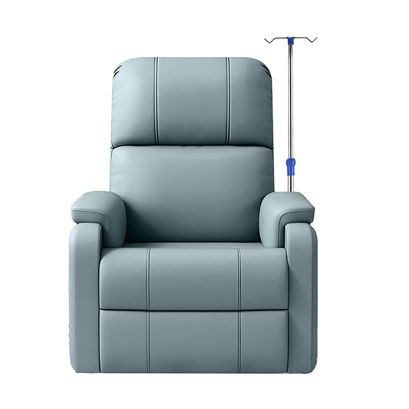 Waiting Room Chairs Clinics Reception Chair, Medical Infusion Chair with IV Pole Stand, Reclining Clinical Chair Padded Seat(Blue)