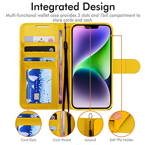 TECHGEAR iPhone 14 Plus Leather Wallet Case, Flip Protective Case Cover with Wallet Card Holder, Stand and Wrist Strap - Image 4
