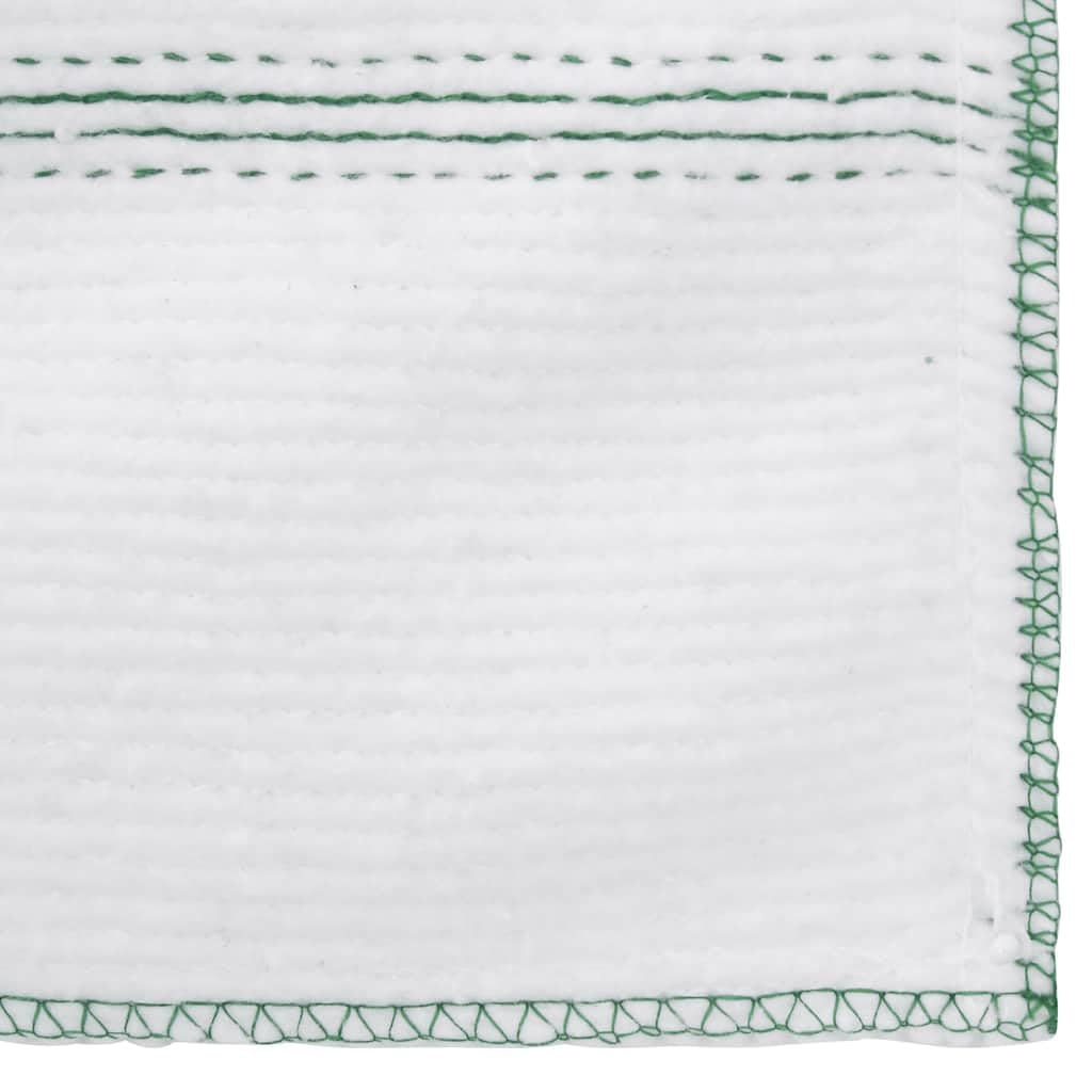 Paños de limpieza 10 unidades blanco verde rayas 50 x 60 cm algodón poliéster con bordes overlock para el hogar, cocina, baño, cuidado del suelo y eliminación de manchas