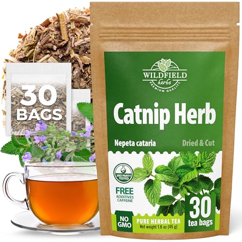 30 Bags Catnip Tea Catnip Herb Tea (Nepeta L.) - 30 Count 1.5g Bags Cat Nip Leaf Herb Hierba Gatera
