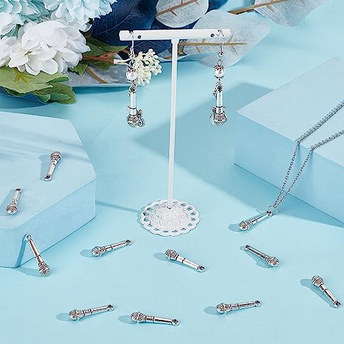 SUNNYCLUE 1 Box 60Pcs Microphone Charms Bulk Music Charm Tibetan Style Antique Silver Singer Mini Karaoke Charms Small Miniature Lifelike Alloy Charms for jewellery Making Charm DIY Necklace Supplies - Image 4