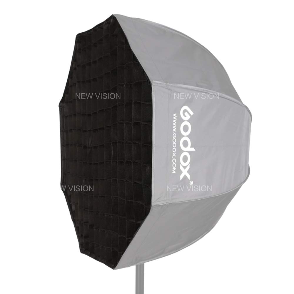 Softbox Octagonal de 120 cm Con Rejilla para Godox - Compatible Con Montaje Bowen y Paraguas