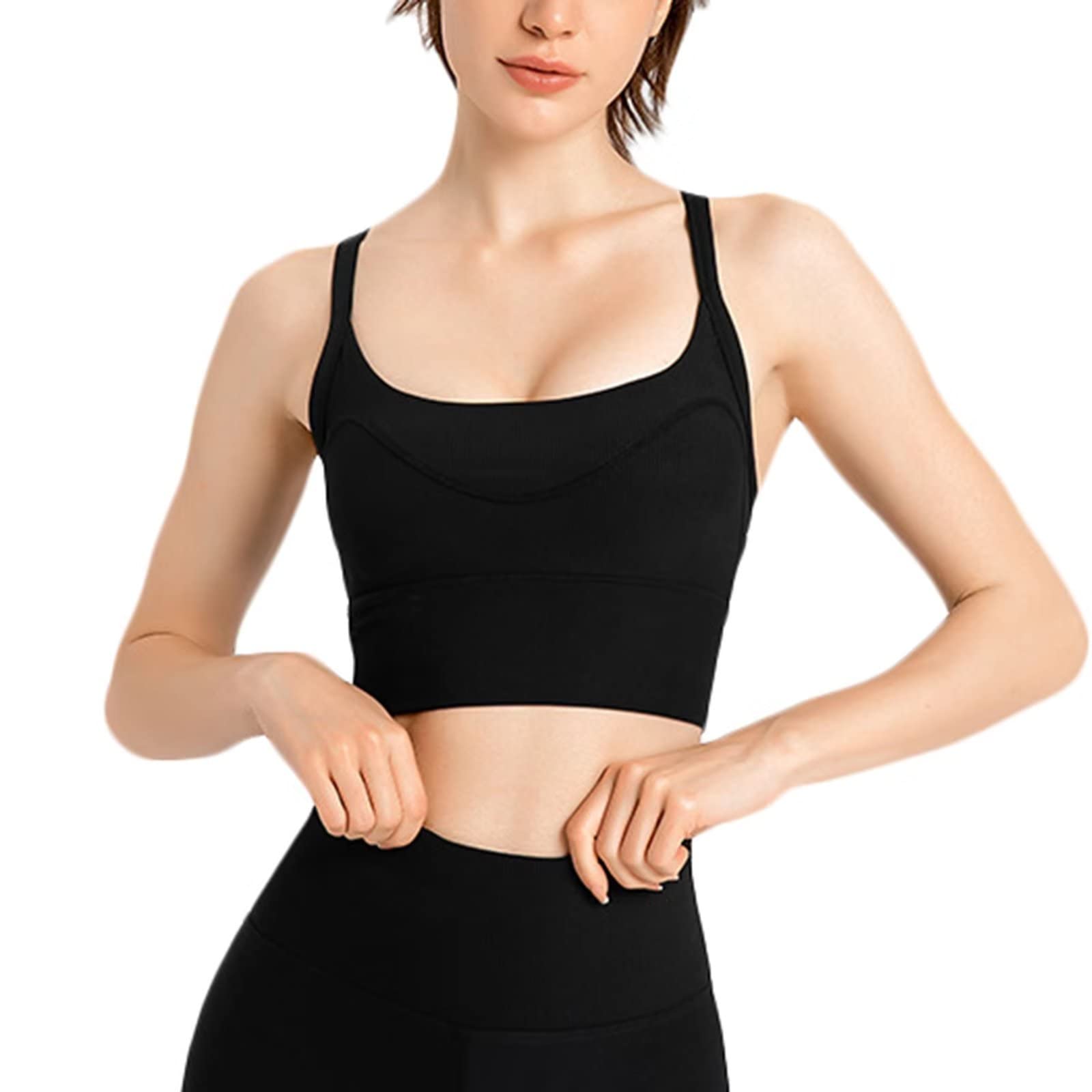 Canotta Sportiva da Donna,Senza Maniche,per Allenamento,Tank Top con Reggiseno