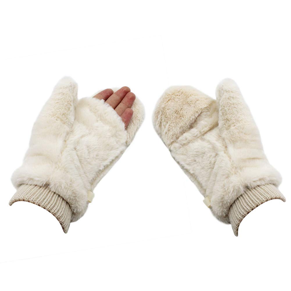 Orityle Womens Unisex Winter Soft Fluffy Gloves Windproof Fleece Mittens Students