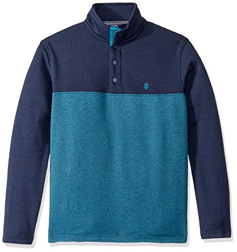 IZOD Men's Premium Essentials Spectator Button Mock Neck