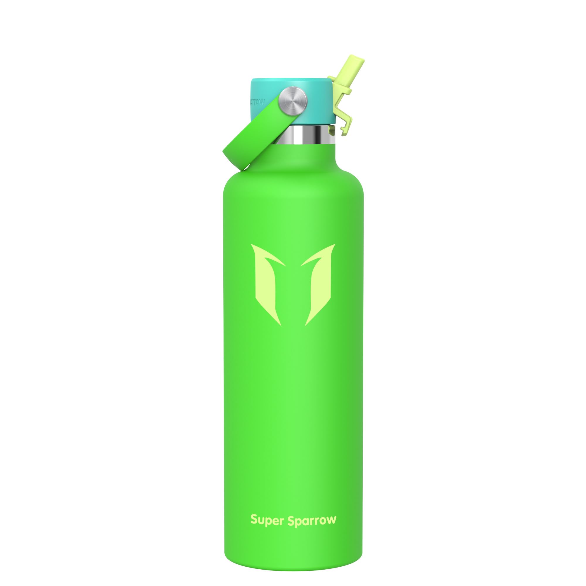 Sparrow Insulated Water Bottle 1L FlipFlow Metal Drinks Bottle with Straw