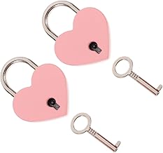 Uonlytech 2 Peças Cadeados Com Chave De Coração Cadeado Com Chave De Casamento Cadeado De Academia Cadeado Acessórios Para Dia Namorados Cadeado De Bolsa Cadeado Pendurado Cadeado De