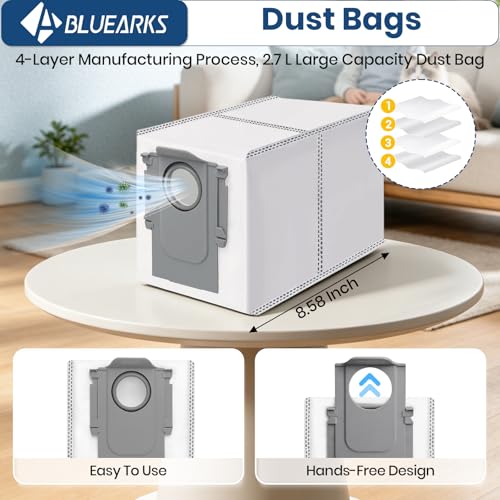 Image of 26Pcs Accessories Kit,Compatible with Roborock Qrevo Master /Qrevo Slim Robot Vacuum 2 Roller Brush,6 Mop Pads,4 Hepa Filters,6 Side Brush,6 Vacuum Bags,Master Replacement Parts