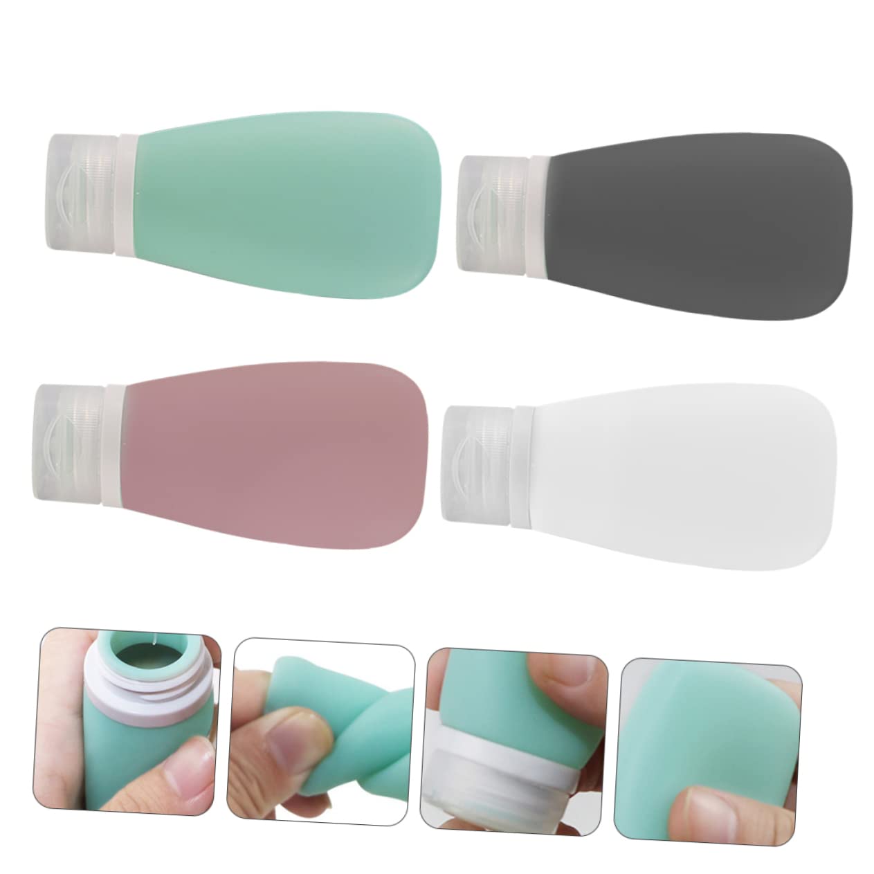 40 Piezas Botella De Gel De Sílice Botellas De Loción De Viaje Contenedores De Viaje Para Liquidos Contenedores De Viaje De Silicona Gel De Tocador Viajar Relleno Páginas Cosmético