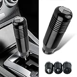 pinflaw 1 PC Car Shift Knob, 3.34' x 1.18' x 0.7' American Flag Alloy Anti-Slip Design Comfortable Feel Vehicle Shift Decorative Lever with 8/10/12mm Adapter, Retrofit Accessory, for Cars (Black)