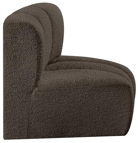 Sillón Curvo Marrón Tela Bouclé miniatura 7