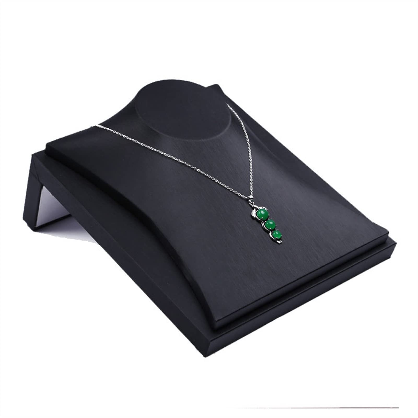GAROEN Jewelry Display Stand Black Leather Necklace Display Stand Black Jewelry Mannequin Jewelry Bust Necklace Pendant Chain Display Stand Mall Je (Black)