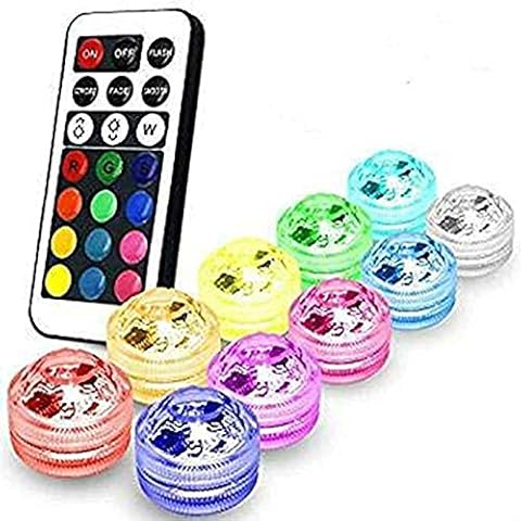 Afoosoo led teelicht mit fernbedienung RGB Unterwasser LED Licht Multi Farbwechsel Flammenlose LED Runde CR2032 Batteriebetriebene Super Helle Weiße Warmweiße LED Cover
