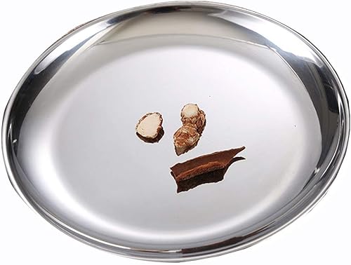 Miniatura 8 de Juego de 2 platos de acero inoxidable de metal de 7 pulgadas para aperitivos, campamento al aire libre, plato de carne, inastillables y aptos para