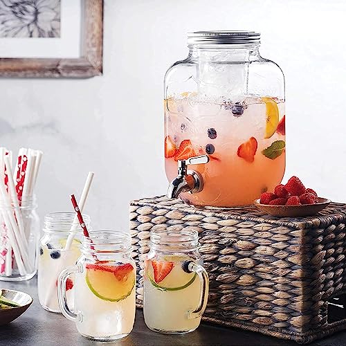 Image of Bellemax 4 Liter Premium Juice and Water Glass Pitcher jug with Lid and Jug Romantic Style Water jug hot Cold Water, Milk and Juice Beverage Carafes 4000ML (TM-13)