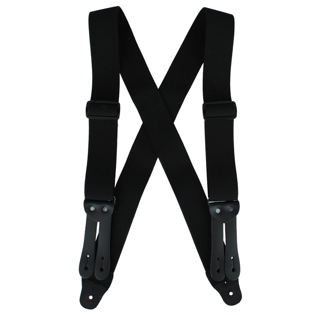 Welch Men's Big & Tall 2 Inch Super Tuff Stuff X-Back Button On Work Brace, Black
