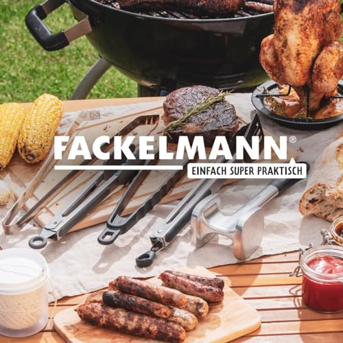 Foto von Fackelmann Fleischklopfer mit Soft-Grip-Griffen gegen Verrutschen – Fleischhammer mit rauer und glatter Oberfläche – Fleischplätter zum Plattieren und Klopfen, Schwarz