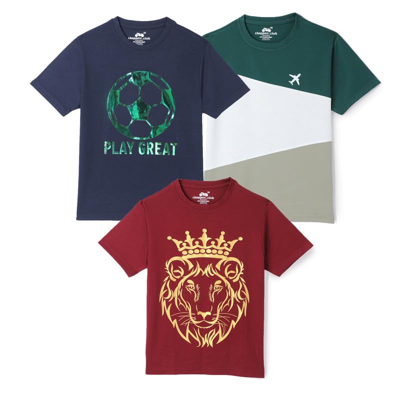 chopper club T-shirt da ragazzo vestibilità regolare in viscosa di alta qualità, confezione da 3 magliette da indossare per feste e ragazzi tencel3pk_BTR