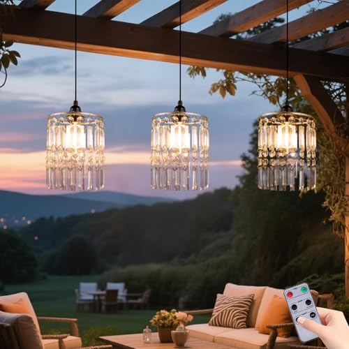 TWINKVILLA Battery Operated Chandelier, 3Pack...