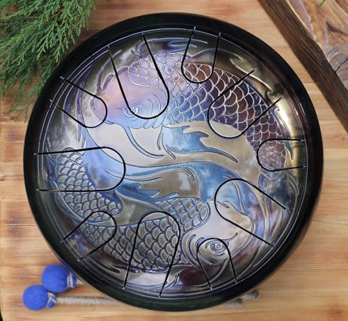Tambor de lengua de acero 12 pulgadas PISCES YIN YANG miniatura 2